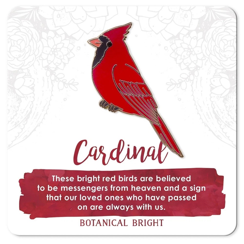 Cardinal Bird Enamel Pin - Gold Plated Nature‎ Jewelry - NEW Wildlife Brooch